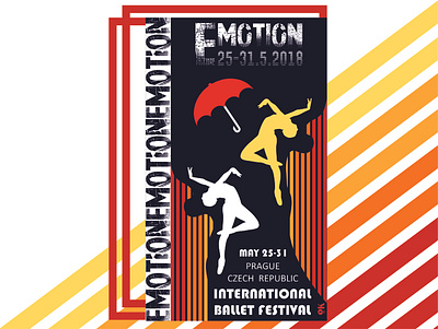 Poster ballet color design emotions festival figure illustration motion poster poster design reklama vector