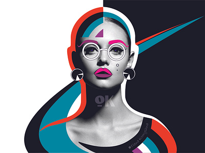 PHOSPHENE art collage color design fashion illustration image olenakomyshna phosphene poster print style vector woman