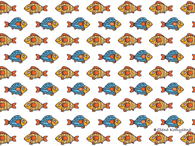 Fish pattern cute fish fish fish color fish design fish illustration fish ornament fish pattern fish print olenakomyshna pattern