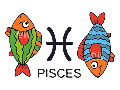 Pisces zodiac fish fish colorful fish illustration horoscope olenakomyshna pisces zodiac zodiac design zodiac print zodiac sign