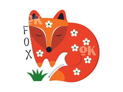 Fox orig cute animals cute fox fox fox illustration fox logo fox print foxy olenakomyshna red fox sleeping fox