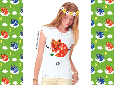 Fox Visual 2 cute cute animal cute fox fox fox illustration fox pattern fox print foxy olenakomyshna red fox