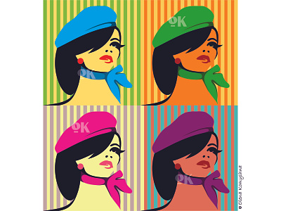 Lady Art art color print fashion girl olenakomyshna pop art pop art illustration pop art style poster woman woman illustration