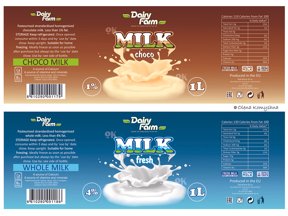 Milk label by Olena Komyshna on Dribbble