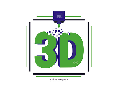 3D Logo#2 3d 3d graphic 3d graphics 3d logo 3d materials 3d print 3d printing filament logo olenakomyshna printing
