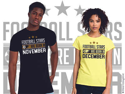 Football stars are born in November (December) football football style footballer illustration olenakomyshna print sport sport print style vector