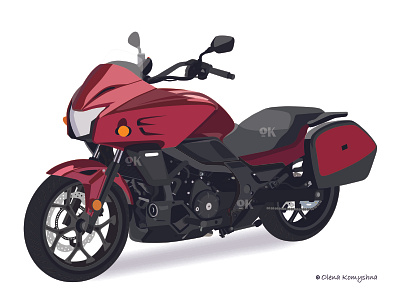 Honda CXT 700 color design graphic honda illustration moto motorcycle olenakomyshna vector vector illustration