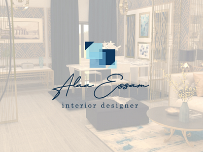 Alaa Essam - interior designer abstract blue brand brand design branding creative cubism fancy interior interior design logo logo design