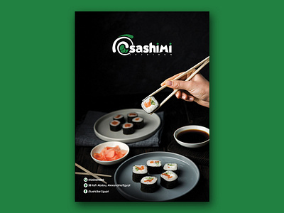 Sashimi cover cover design food food art food photography graphic design green greenery maki menu cover menu design sea food sushi bar sushi roll