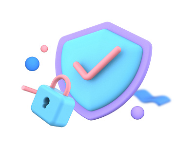 Shield 3D Illustration for Online Banking App 3d authentically bank finance icon illustration lock render