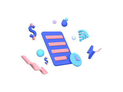 Transaction History 3D Illustration for Digital Wallet