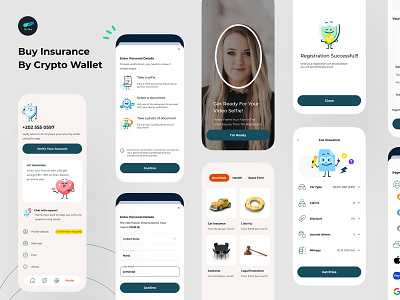 Buy Insurance by Crypto Mobile App Design