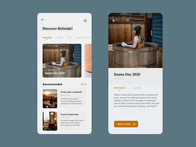 Redesign Discover Helsinki app app guide travel travel app