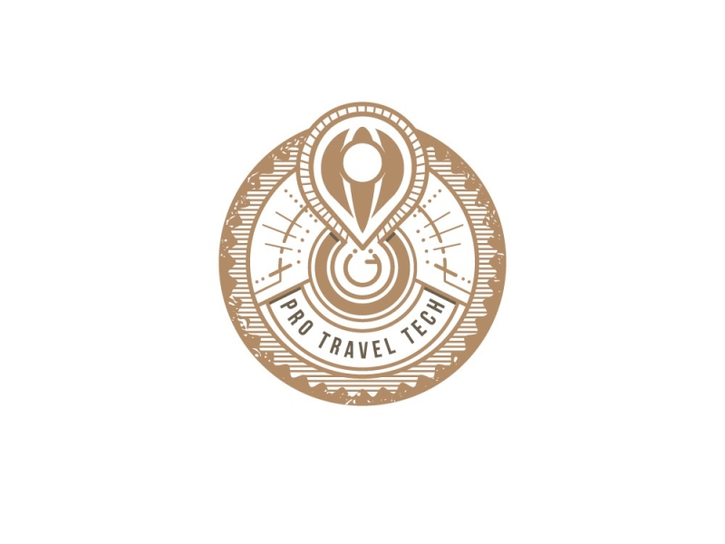 Pro Travel - Logo Design branding design graphic design hot air balloon logo logo design stamp style logo travel logo vector vintage logo