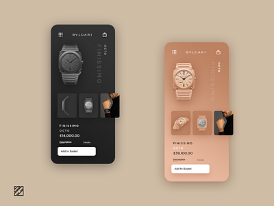 Bulgari Octo Finissimo Shop UI app branding flat minimal typography ui ux web website