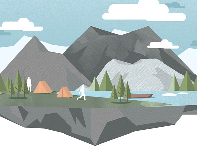Illustration for shirts for the upcoming Camp JS event in Oz camping graphic illustration landscape meetup mountain trees