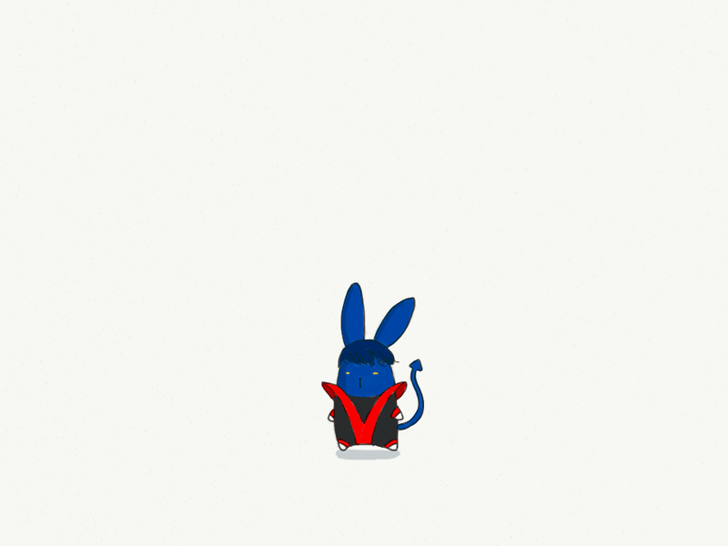 Little Bunny. Big World & X-men animation blue bunny gif hare hop illustration mutant nightcrawler rabbit teleport xmen