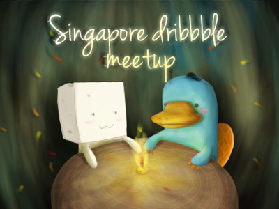 Singapore dribbble meetup! fish illustration meetup platypus singapore tofu water