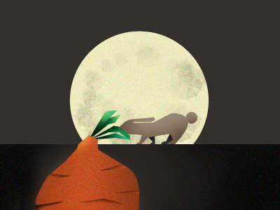 Work hard big bunny carrot giant moon rabbit