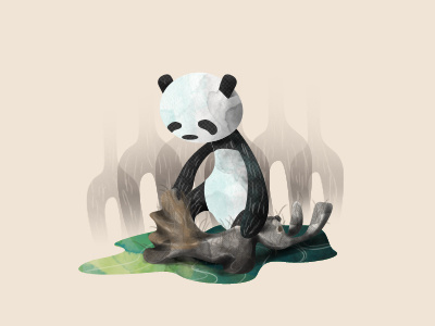 The Panda Turned Hare animals fable illustration panda rabbit