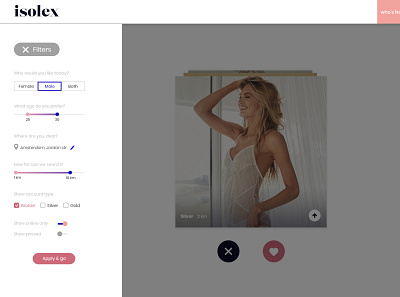 isolex- site to find sex partner app branding dating design logo minimal sex app ui ux vector web