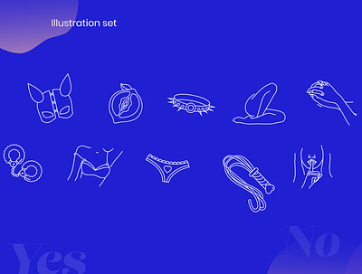 illustrations set app datingapp design illustration logo sex app ui ux vector web
