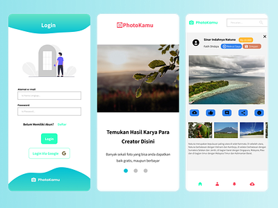 Onboarding PhotoKamu app branding design icon typography ui ux