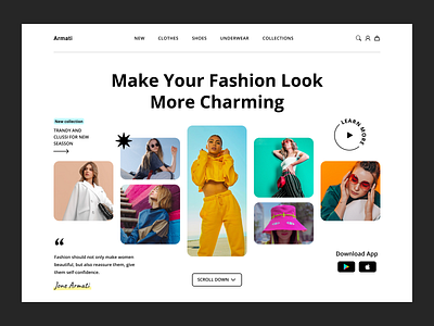 Fashion Store Armati - Web Header Design