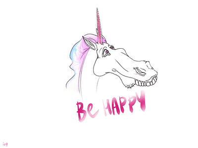 Just be happy! art be happy crazy disney disney art disney unicorn drawing dude freak freaky graphics horse illustration ivq ivqnko ivqnyshkq just be happy painting poster unicorn