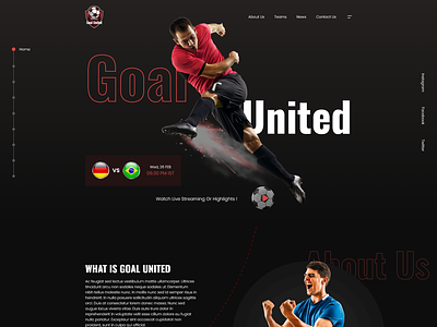 Football - Soccer club website/ UI UX Design