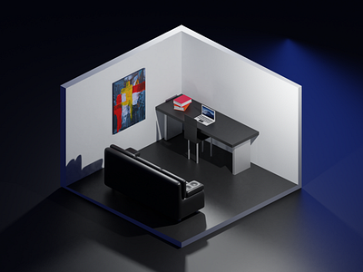 3D Isometric Room 3d blender blender3d isometric