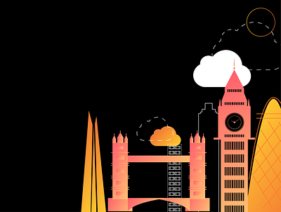 London City black design gradient illustration london vector