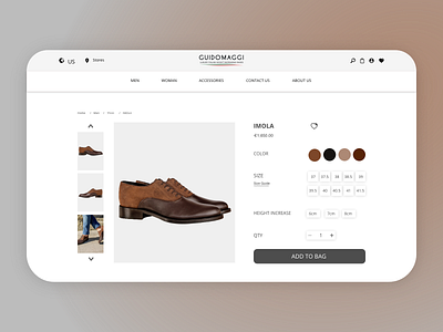 An Italian shoes brand website UI/UX design branding e commerce ecommerce online shop shoe shoe company shoes store shopping ui ui ux ui design ux design web design website design