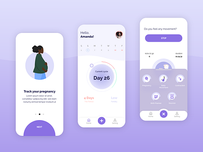 women health tracker - period tracker application ui/ux design