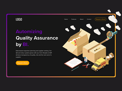 Parcel Delivery Landing Page application design delivery hero illustration landing page landing page design package posting parcel delivery post post packages shipment shipping ui ui ux ui design ux design web design website design