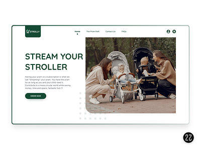 Rent Strollers – Stroller Website UI/UX Design baby child design ecommerce landing page newborn parents product rent rental stroller ui ui ux ui design ux design web design website design