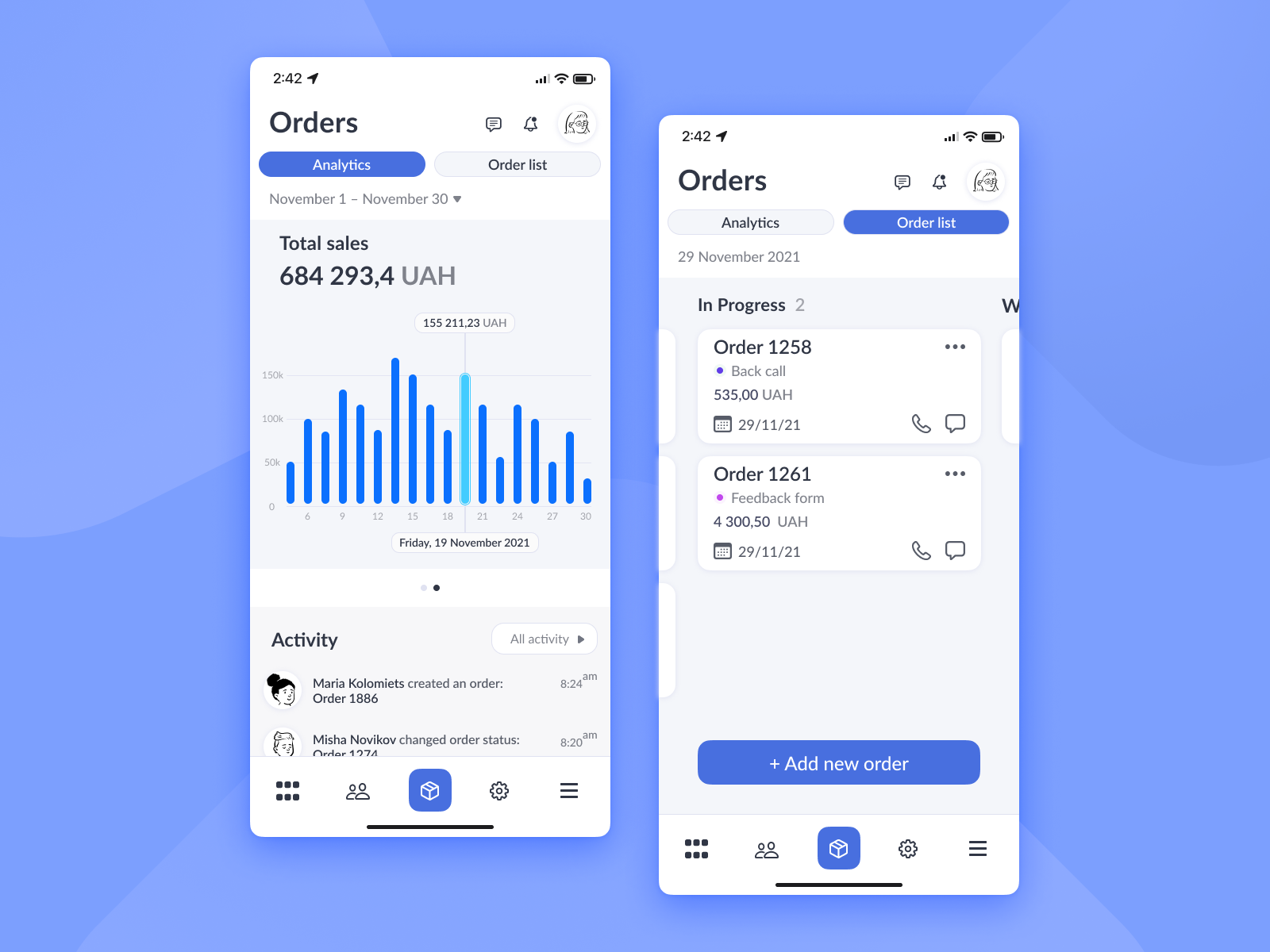 CRM — Mobile App by Alina Polozhai on Dribbble
