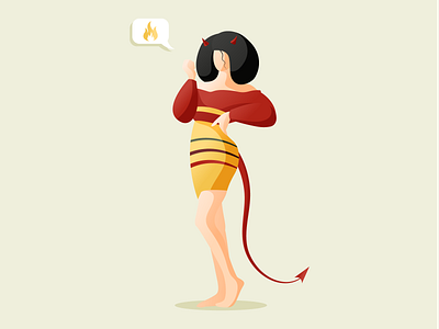 Fire Girl 🔥 illustration vector