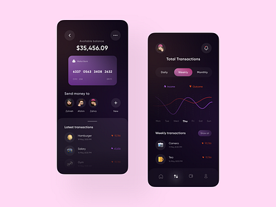 Finance mobile app by Zohreh Ebadi on Dribbble