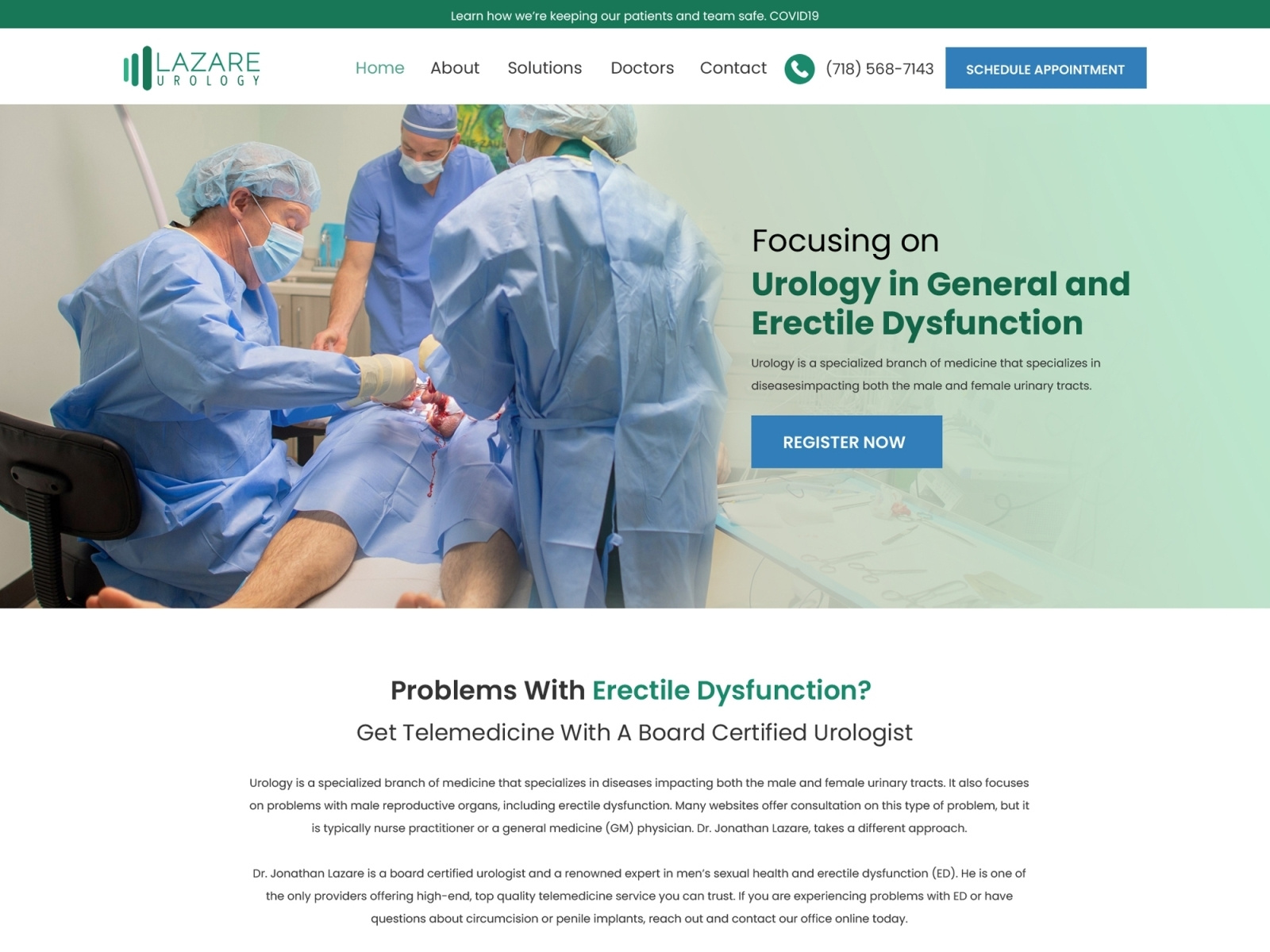 Lazare Urology website by Sanjay Saha on Dribbble