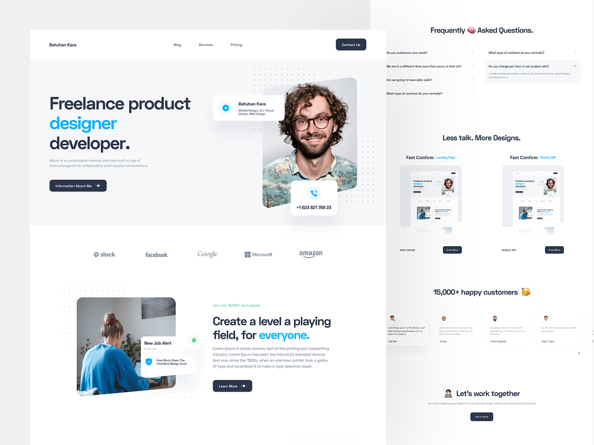 Portfolio: Landing Page by Batuhan Kara on Dribbble