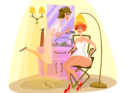 vector illustration of hairdresser and client