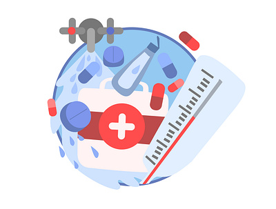 medcine icon app concept design icon illustration logo medcine medcines medical temperature termometer ui ux vector water web