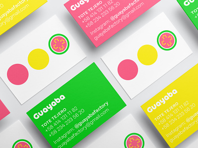 Brand develop for Guayaba, a Venezuelan craft store. bussines card color design graphicdesign icon identity identity branding typography