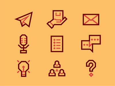 Custom icons for a brand project.