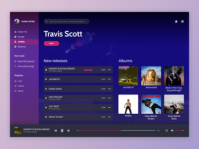 Desktop music player album app artist design desktop desktop app music music player player song uiux