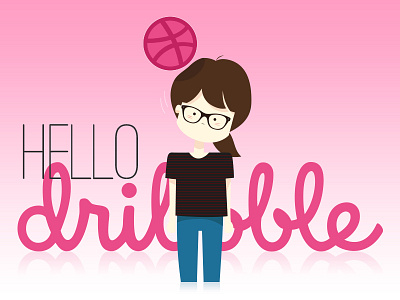 Hello Dribbble debut illustration thanks