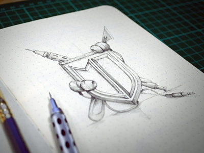 Coat Of Arms pencil sketch