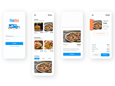 Foodee - Food Truck Mobile App adobe xd challenge ui design