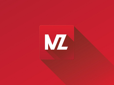 Longshadow Logo MZ brand branding corporate logo design designbymike flat logo design logo long shadow longshadow mike zuidgeest red red logo